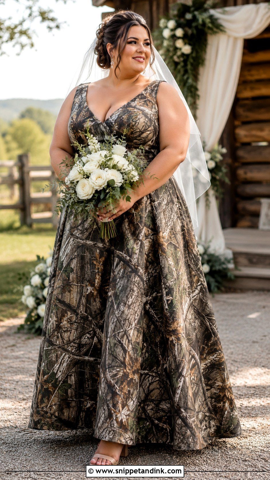Camo Wedding Dress With Plus Size A Line Fit - Snippet and Ink - 25 Camo Wedding Dress Ideas