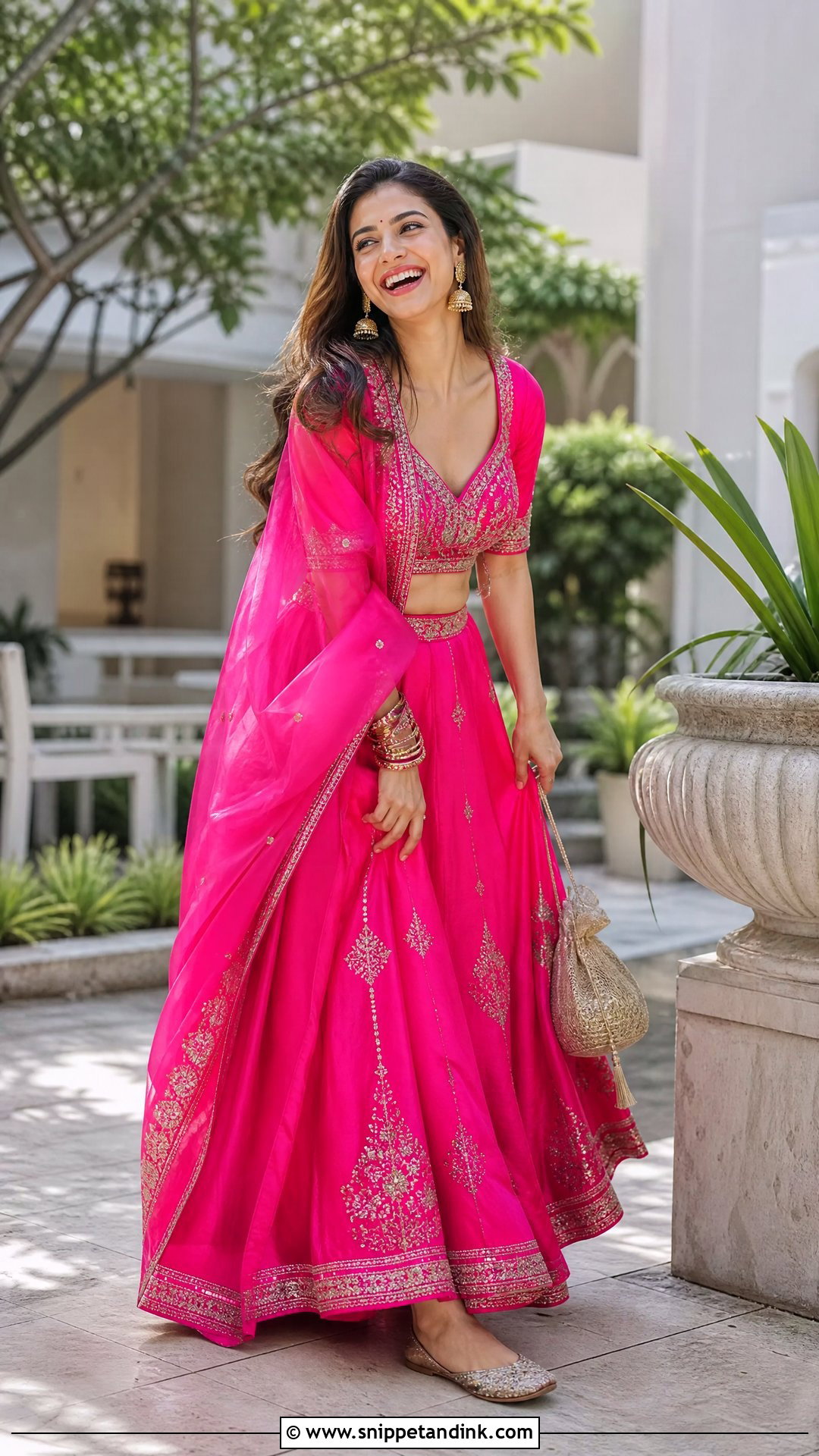 Candid Laugh Lengha Pose - Snippet and Ink - 25 Aesthetic Lengha Poses Ideas