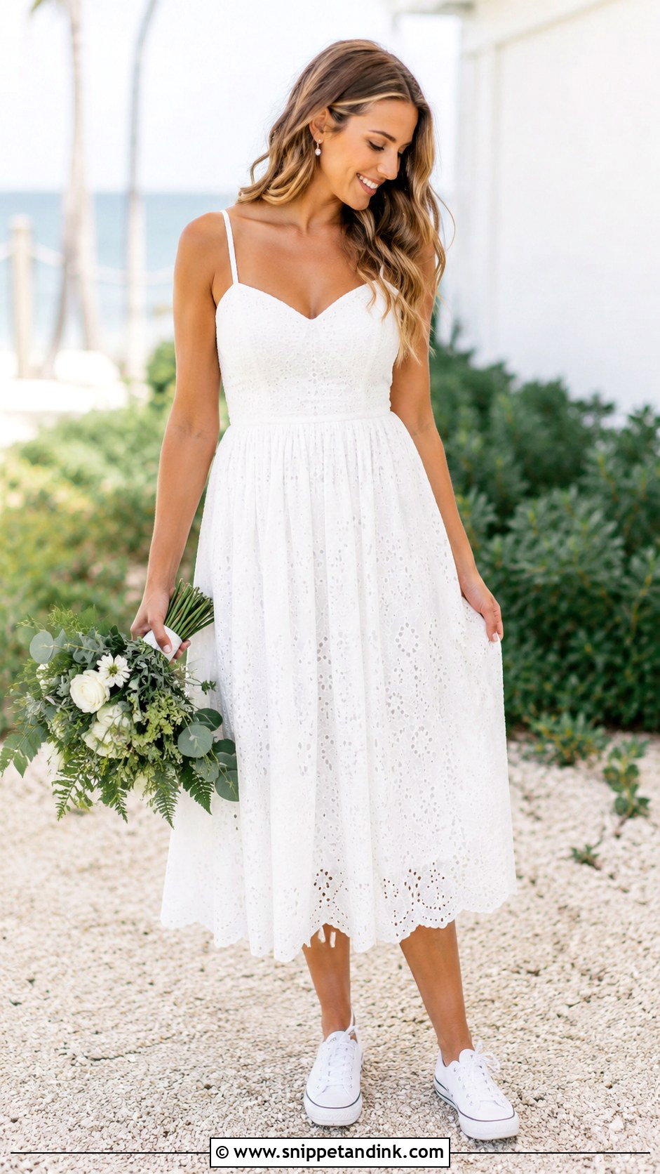 Canvas Bride Sneakers With Casual Wedding Dress - Snippet and Ink - 25 Bride Sneakers Ideas
