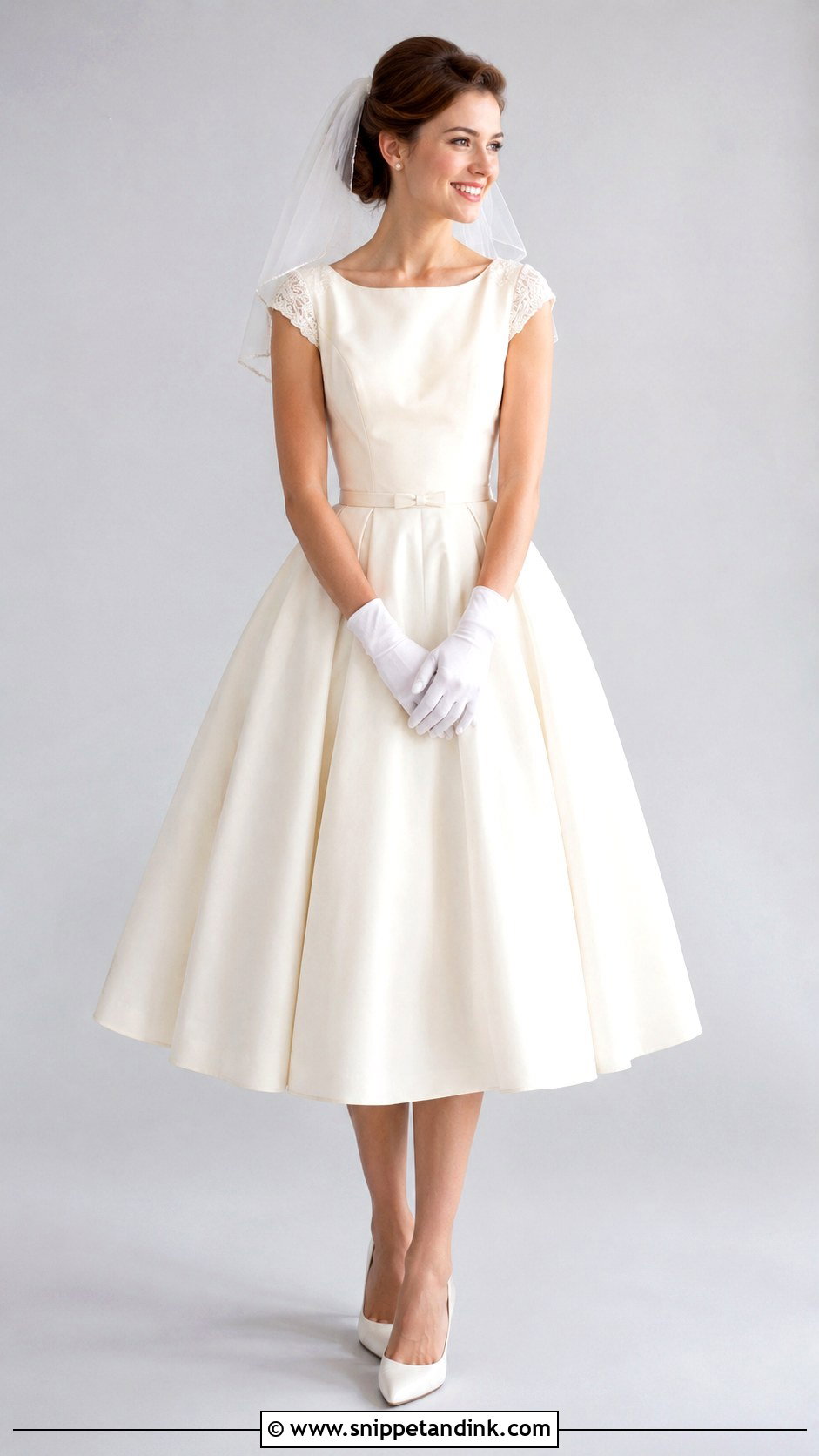 Cap Sleeve 50s Wedding Dress - Snippet and Ink - 30 50s Wedding Dress Ideas
