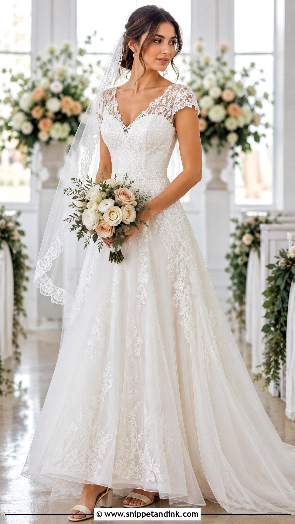 Cap Sleeve A Line Corset Wedding Dress - Snippet and Ink - 20 A Line Corset Wedding Dress Ideas