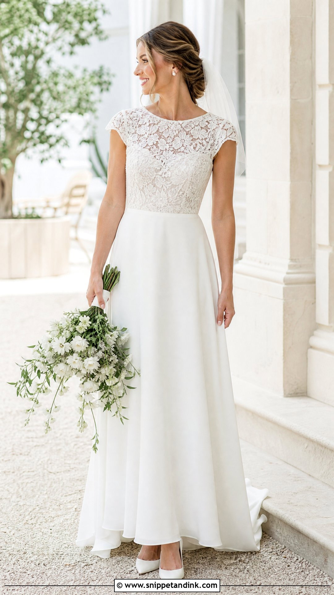 Cap Sleeve A Line Wedding Dress - Snippet and Ink - 20 Simple Aline Wedding Dress Ideas