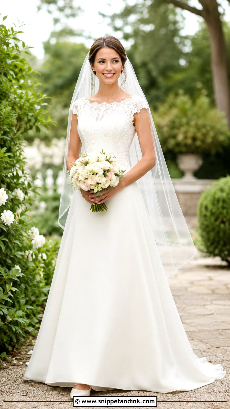 Cap Sleeve A Line Wedding Dress - Snippet and Ink - 30 Wedding Dresses a Line