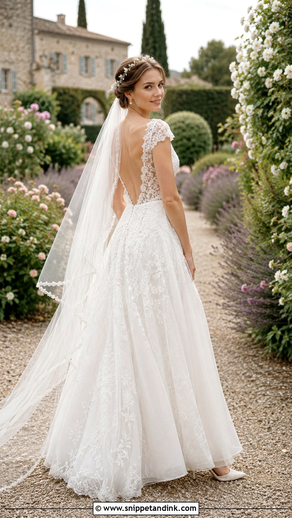 Cap Sleeve Backless Lace Wedding Dress - Snippet and Ink - 20 Backless Lace Wedding Dress Ideas