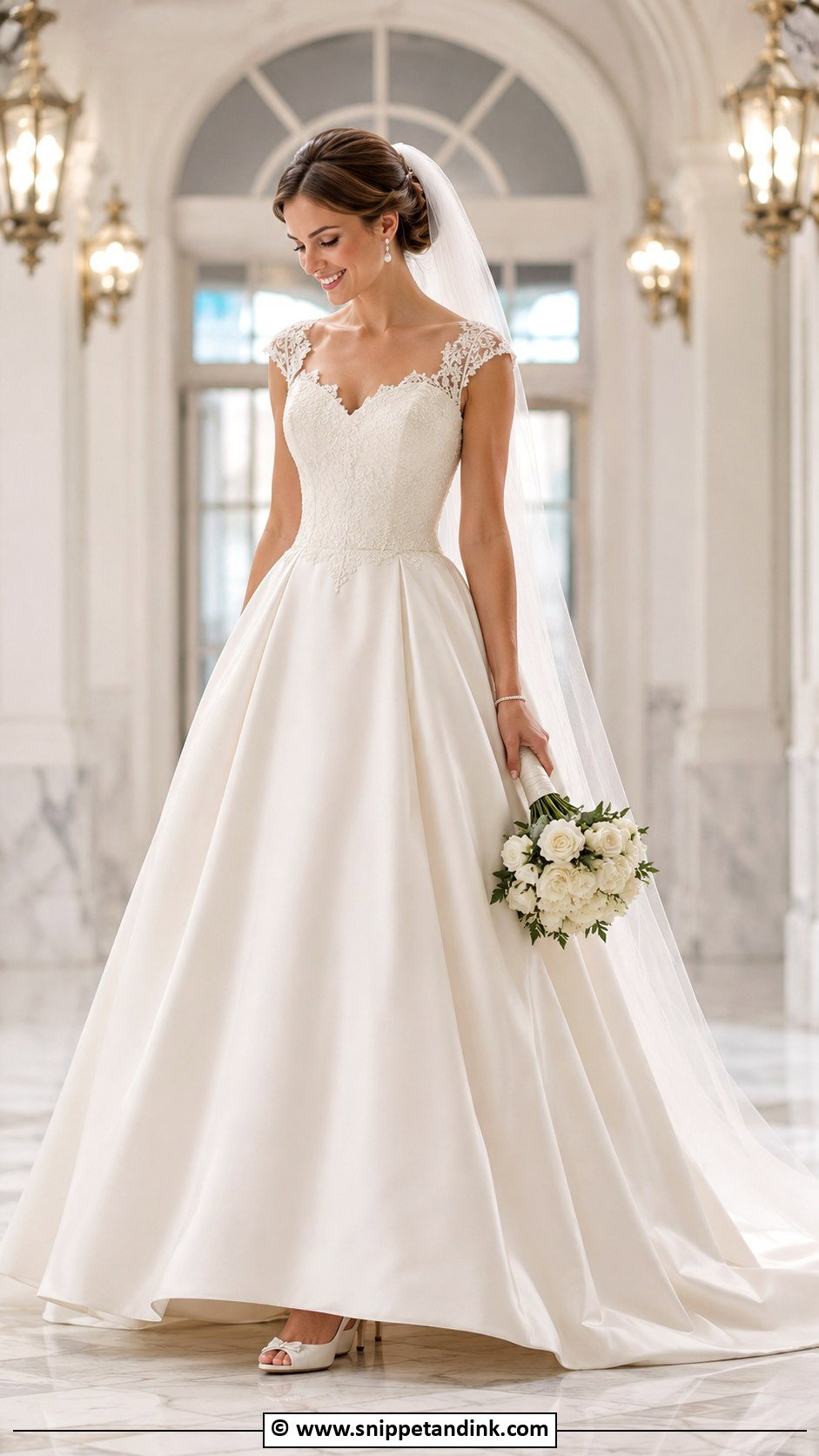 Cap Sleeve Ball Gown Wedding Dress - Snippet and Ink - 30 Ball Gowns Wedding