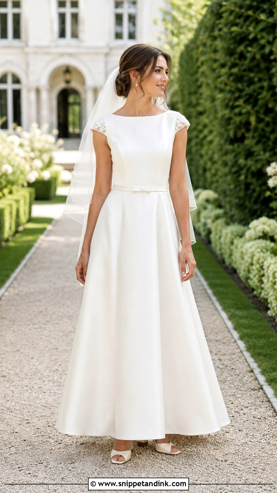 Cap Sleeve Boat Neck Wedding Dress - Snippet and Ink - 20 Boat Neck Wedding Dresses