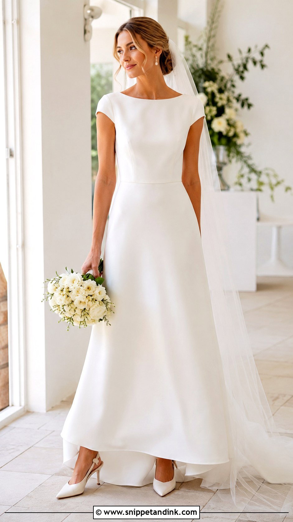 Cap Sleeve Bridal Dress - Snippet and Ink - 20 Simple Bridal Dresses