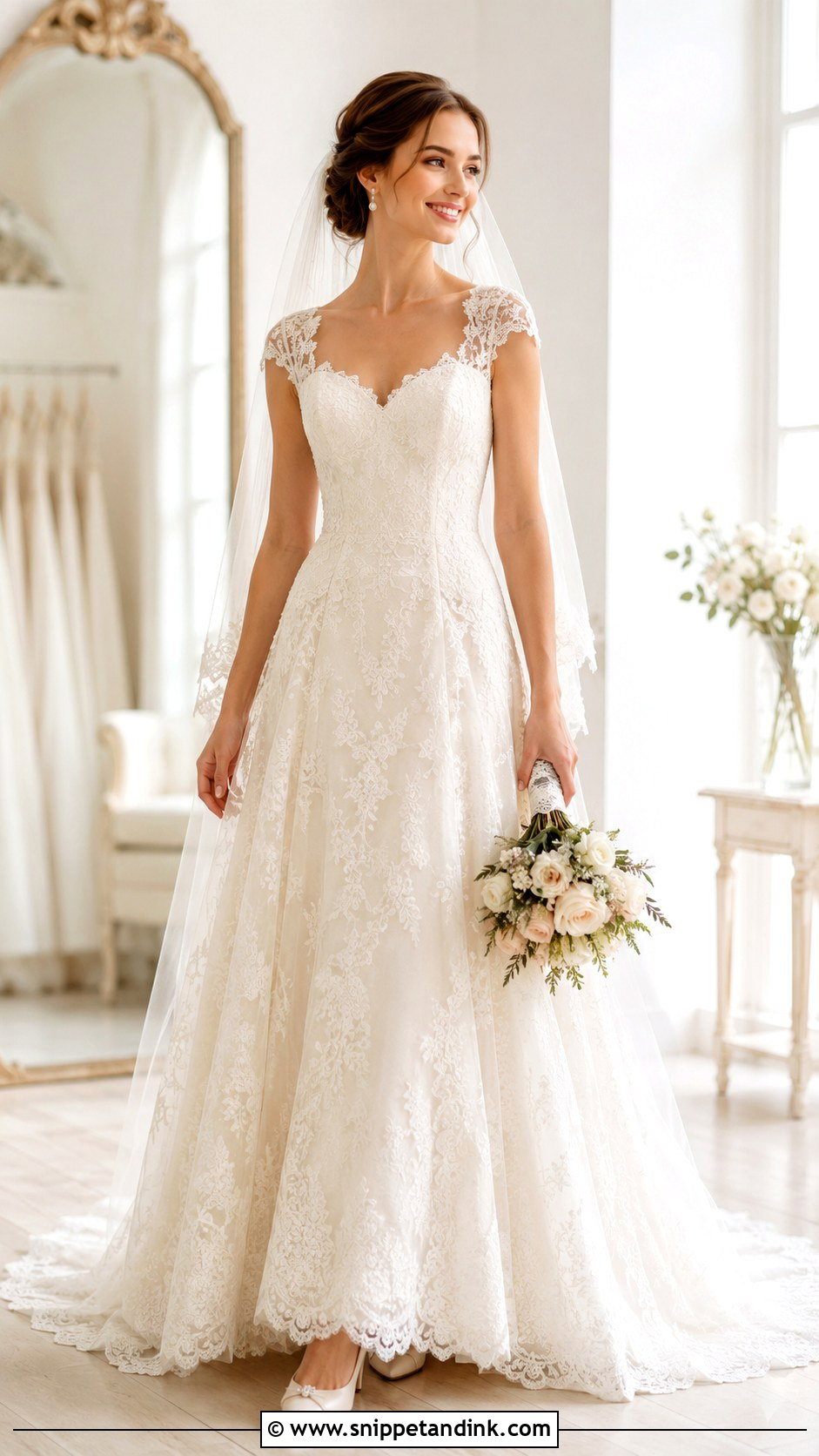 Cap Sleeve Bridal Gown - Snippet and Ink - 25 Bridal Gowns with Sleeves