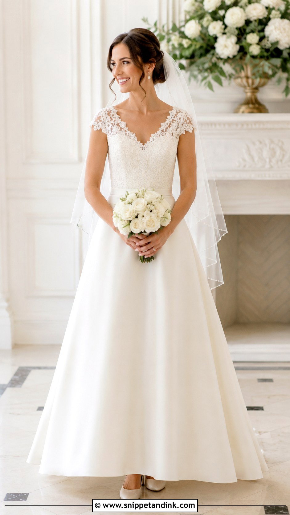Cap Sleeve Bride Look - Snippet and Ink - 25 Timeless Bride Ideas