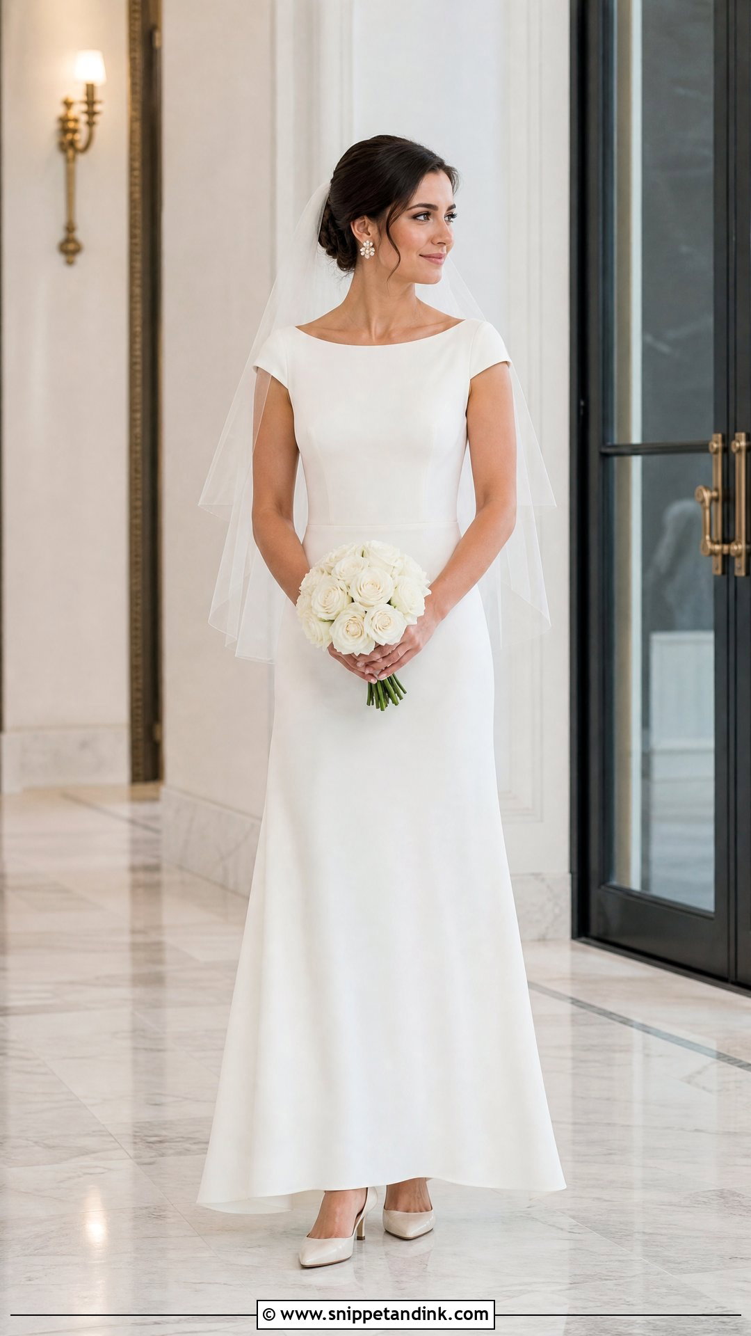 Cap Sleeve Crepe Wedding Gown - Snippet and Ink - 20 Wedding Gown Simple Classy Ideas