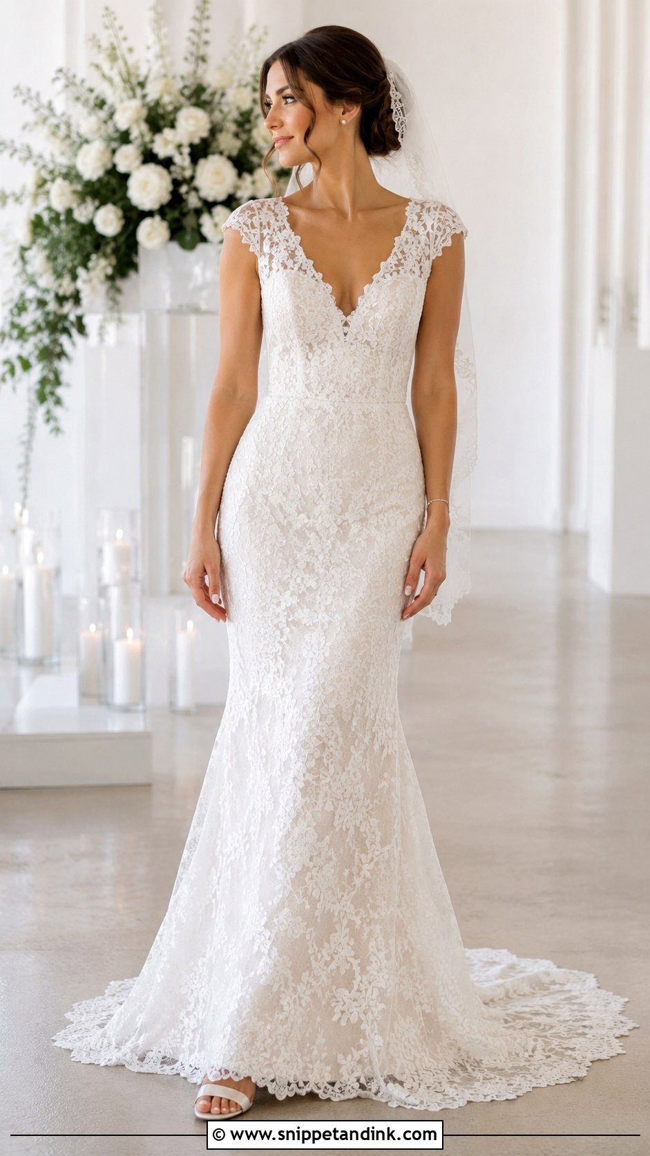 Cap Sleeve Fit And Flare Wedding Dress - Snippet and Ink - 20 Form Fitting Wedding Dress with Sleeves