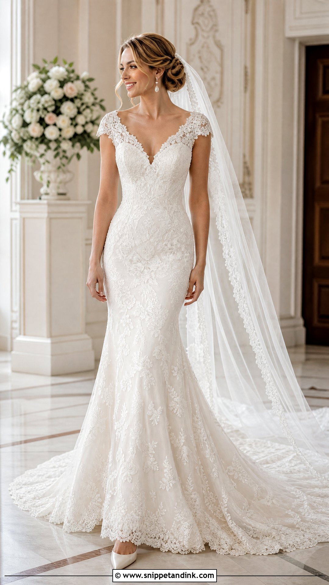 Cap Sleeve Fit And Flare Wedding Dress - Snippet and Ink - 20 Tight Wedding Dress with Sleeves