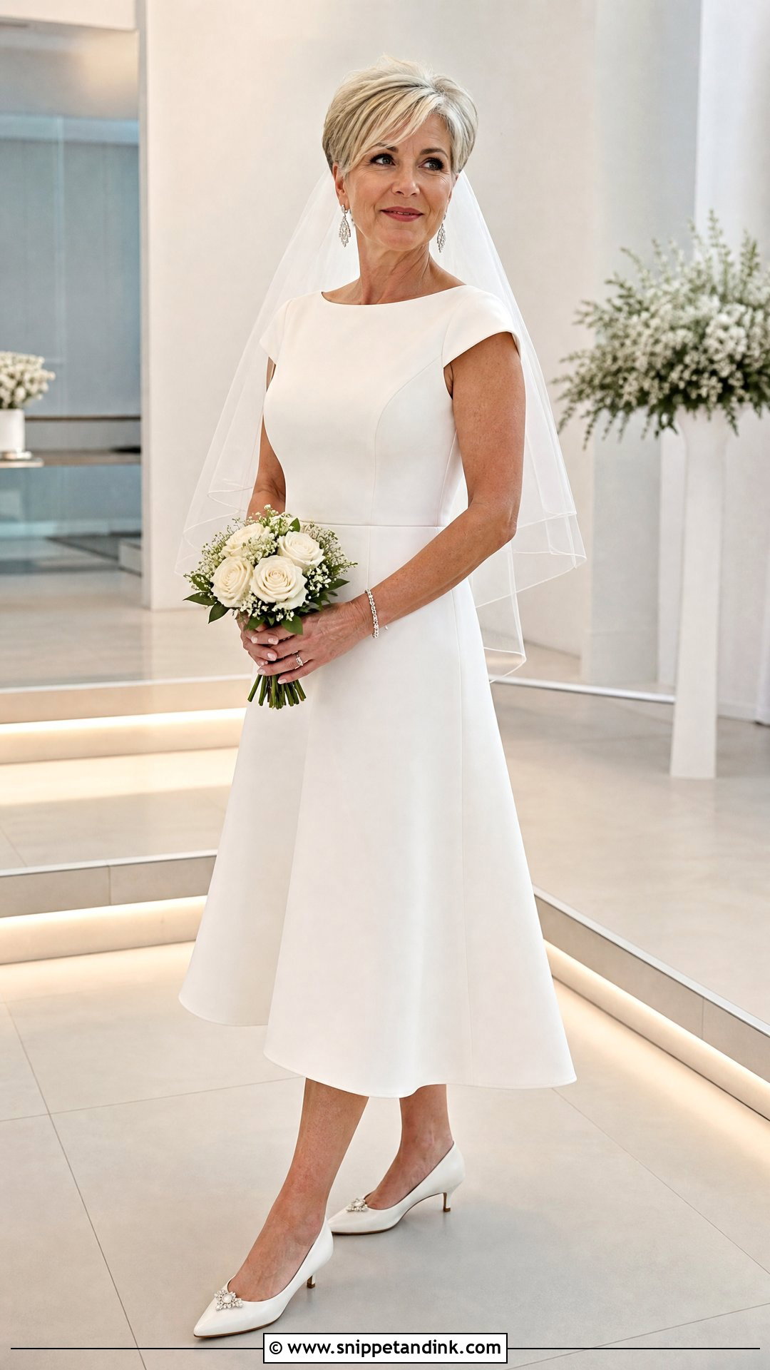 Cap Sleeve Fit And Flare Wedding Dress - Snippet and Ink - 20 Wedding Dresses for 50 Year Olds Brides
