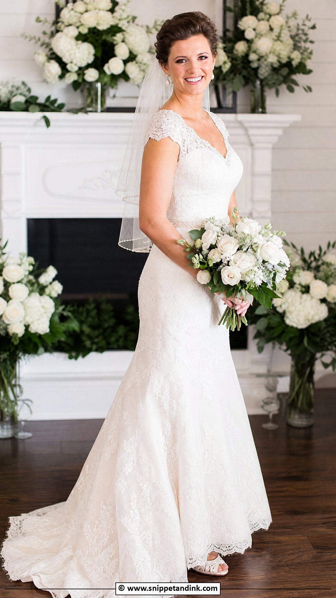 Cap Sleeve Fit And Flare Wedding Dress - Snippet and Ink - 35 Fit and Flare Wedding Dress Ideas