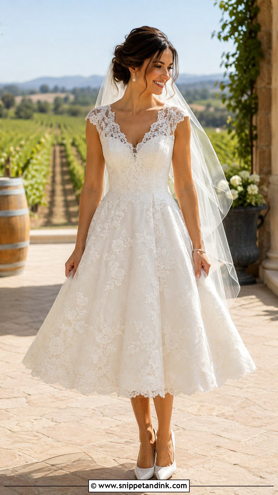 Cap Sleeve Fit and Flare Wedding Dress - Snippet and Ink - 20 Fit and Flare Wedding Dress with Sleeves