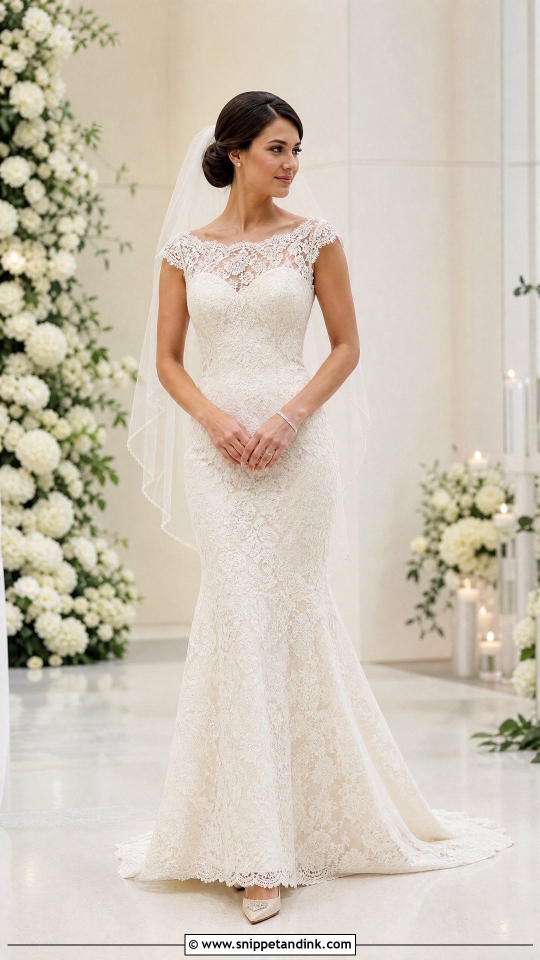 Cap Sleeve Fitted Wedding Dress - Snippet and Ink - 20 Tight Fitting Wedding Dresses