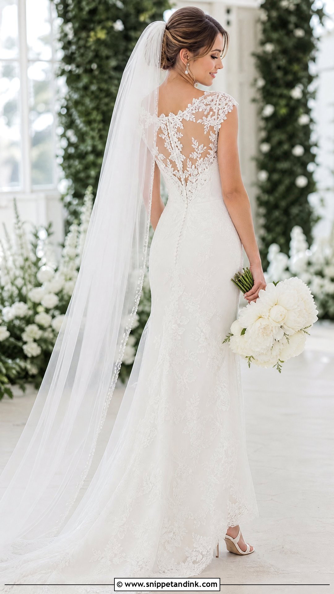 Cap Sleeve Illusion Back Wedding Dress - Snippet and Ink - 20 Illusion Back Wedding Dress Ideas