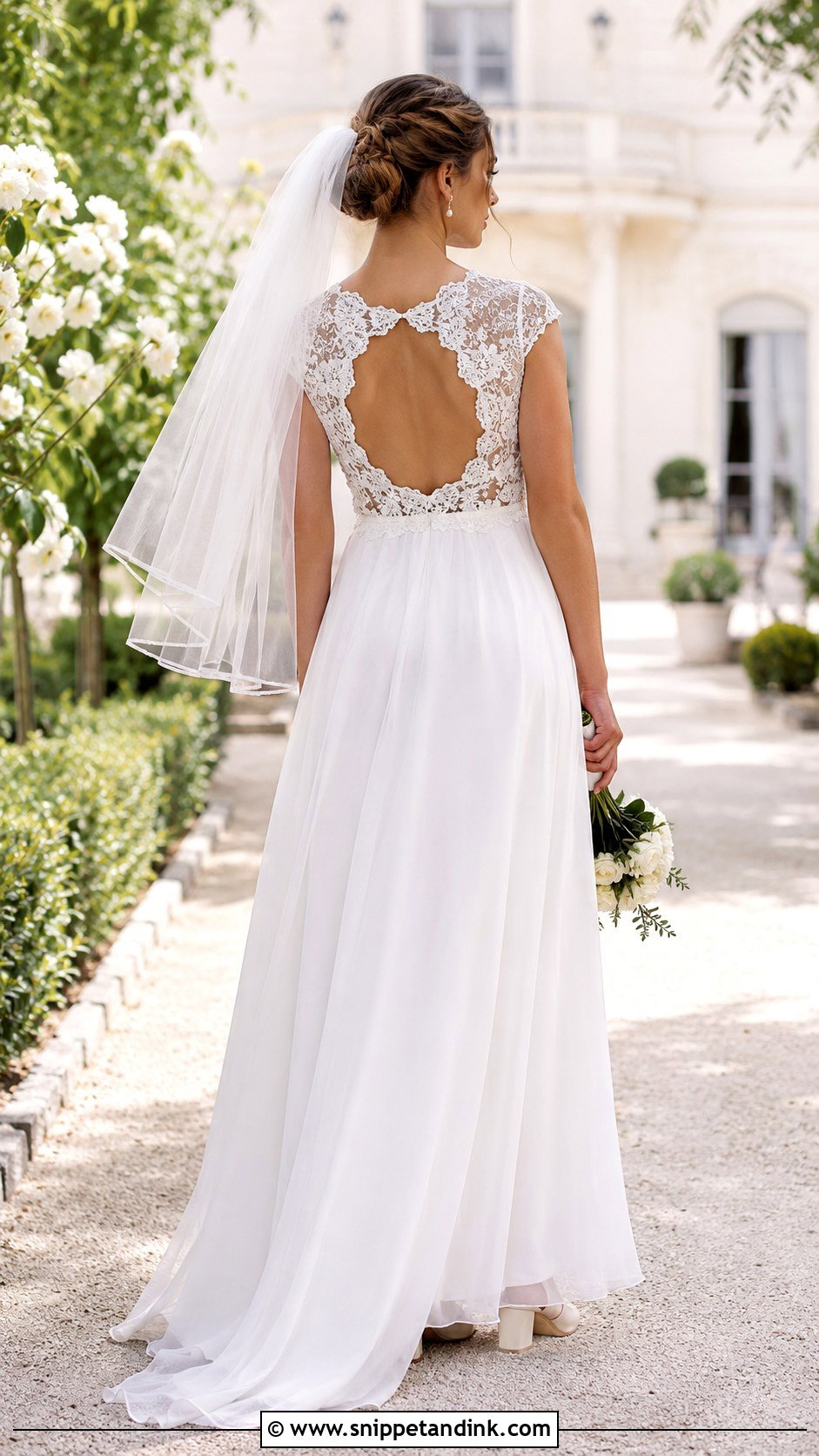 Cap Sleeve Keyhole Wedding Dress - Snippet and Ink - 20 Keyhole Wedding Dress Ideas