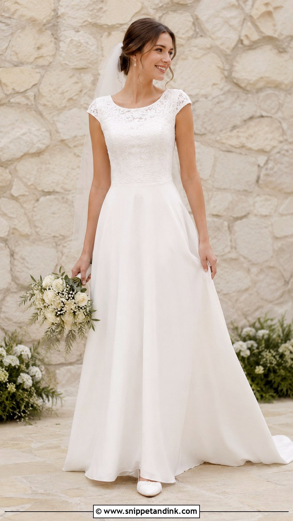 Cap Sleeve LDS Wedding Dress - Snippet and Ink - 25 Lds Wedding Dresses