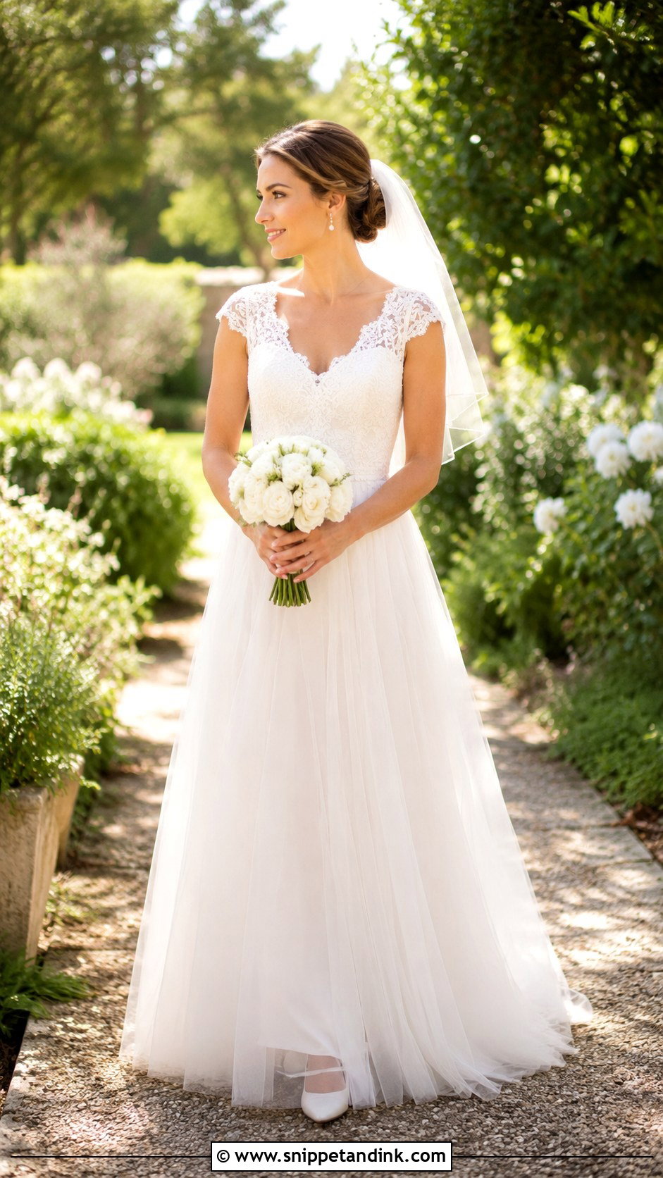 Cap Sleeve Lace Bodice Wedding Dress - Snippet and Ink - 20 Lace Bodice Wedding Dress Ideas