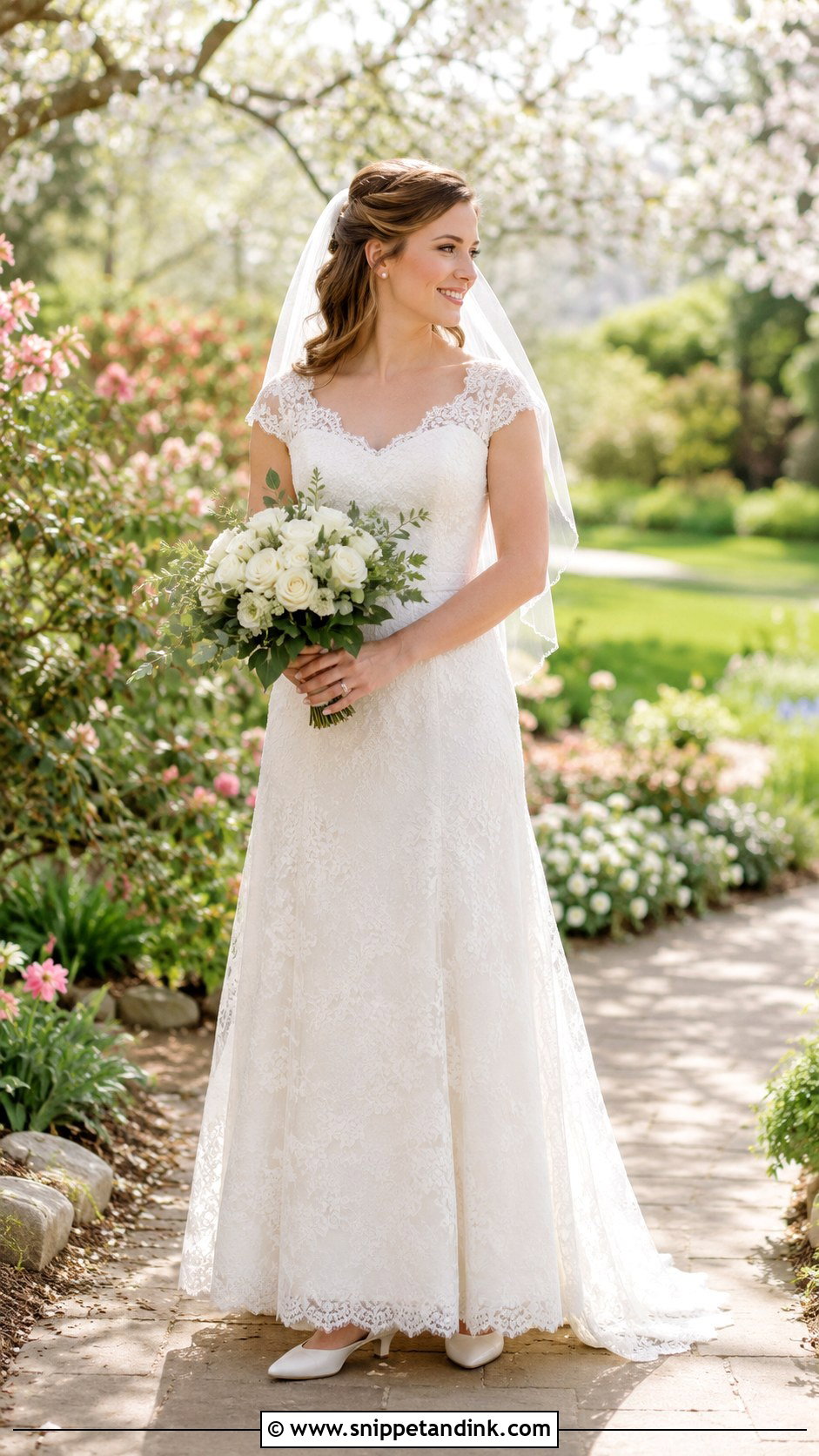 Cap Sleeve Lace Overlay Wedding Dress - Snippet and Ink - 20 Lace Overlay Wedding Dress Ideas