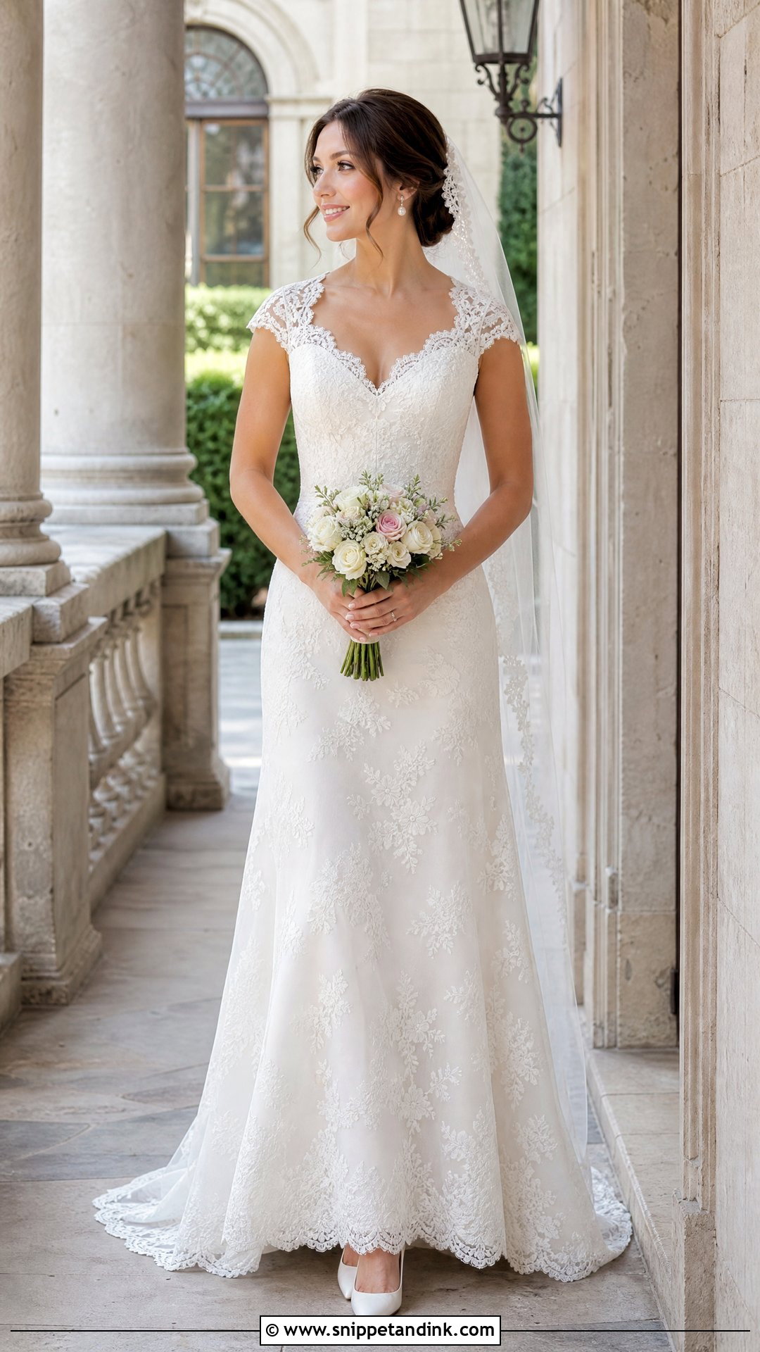Cap Sleeve Lace Wedding Dress - Snippet and Ink - 20 Wedding Dresses for Petite Brides