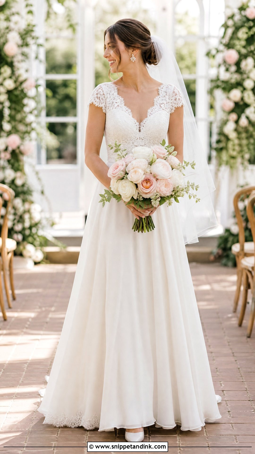 Cap Sleeve Lace Wedding Dress - Snippet and Ink - 20 Lace Traditional Wedding Dress Ideas