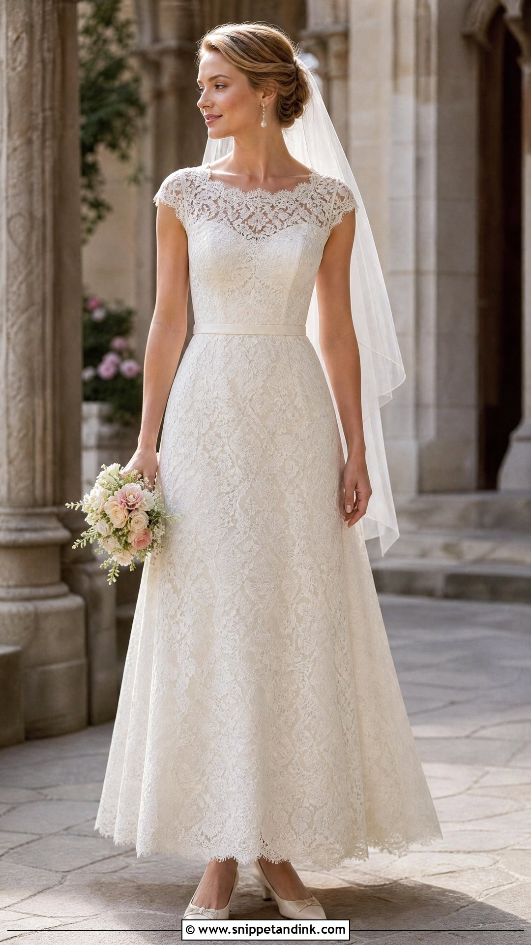 Cap Sleeve Lace Wedding Dress - Snippet and Ink - 25 Simple Romantic Wedding Dress Ideas