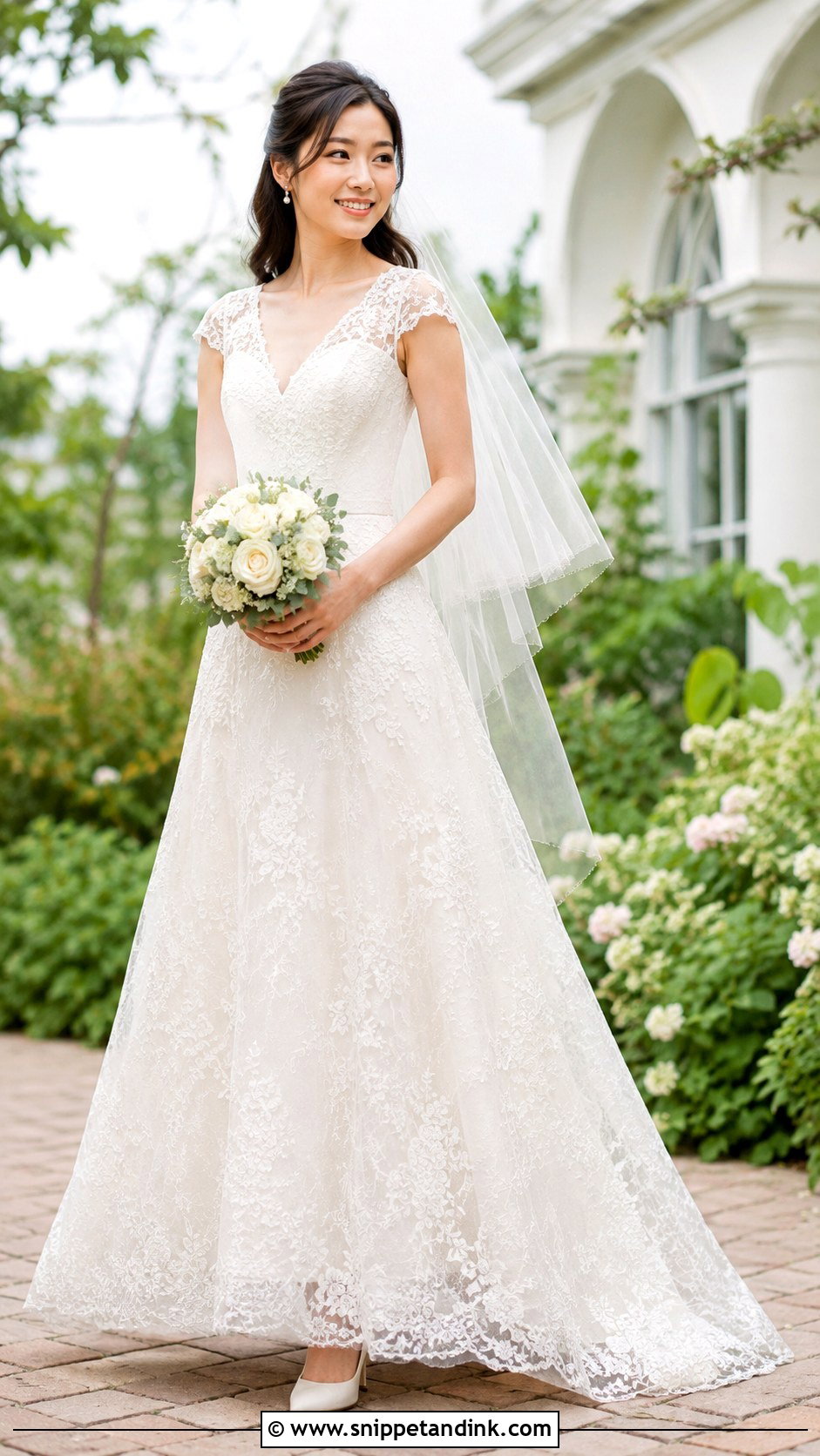 Cap Sleeve Lace Wedding Dress - Snippet and Ink - 20 Classic Timeless Wedding Dresses