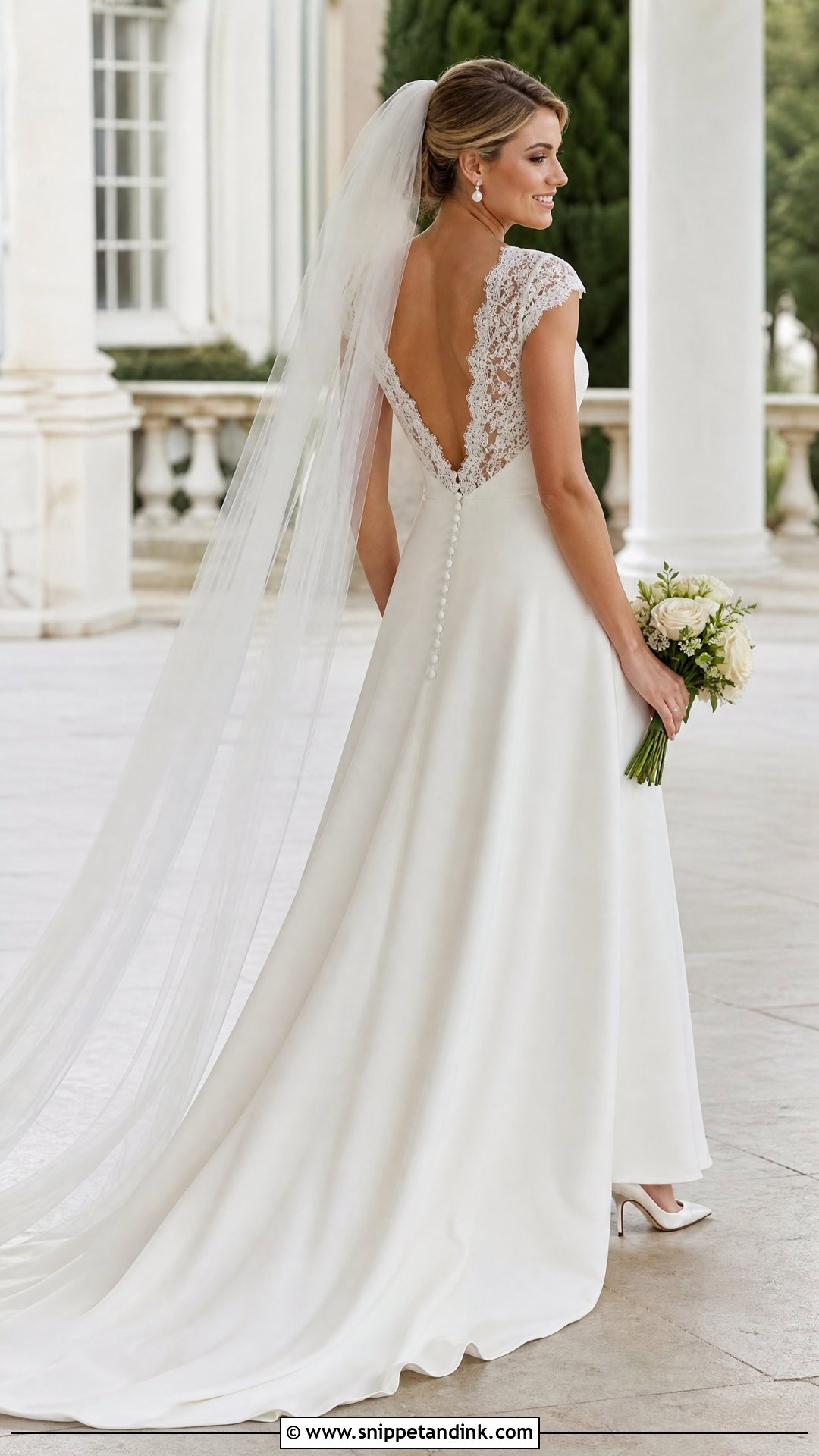 Cap Sleeve Low Back Wedding Dress - Snippet and Ink - 25 Low Back Wedding Dresses