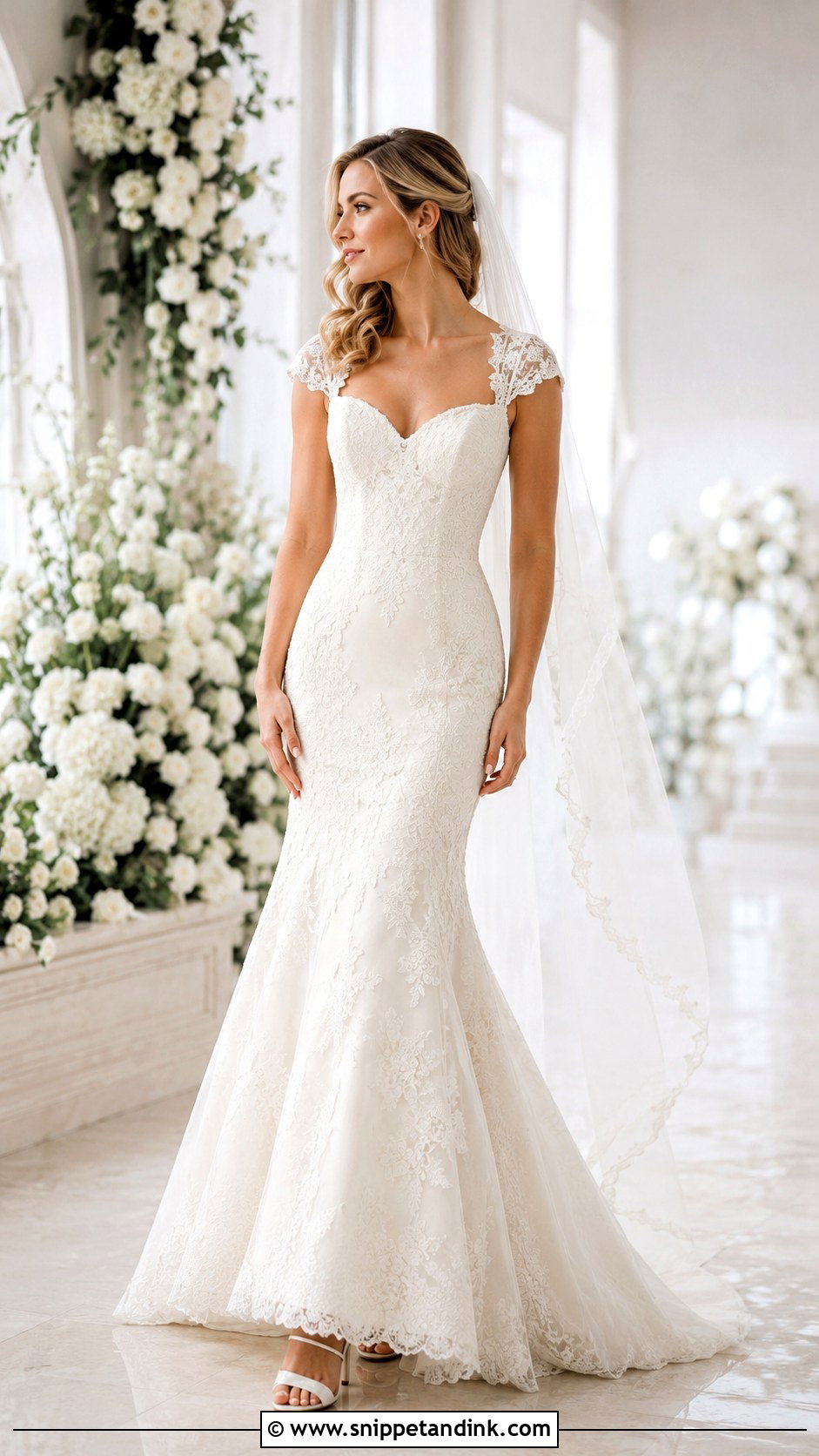 Cap Sleeve Mermaid Bridal Dress - Snippet and Ink - 20 Mermaid Bridal Dresses