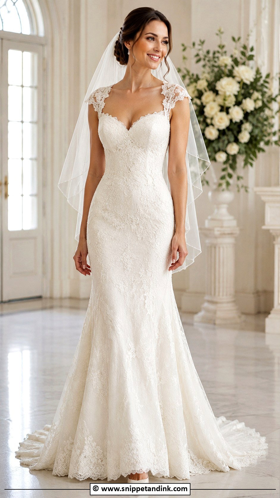 Cap Sleeve Mermaid Wedding Dress - Snippet and Ink - 25 Elegant Mermaid Wedding Dress Ideas
