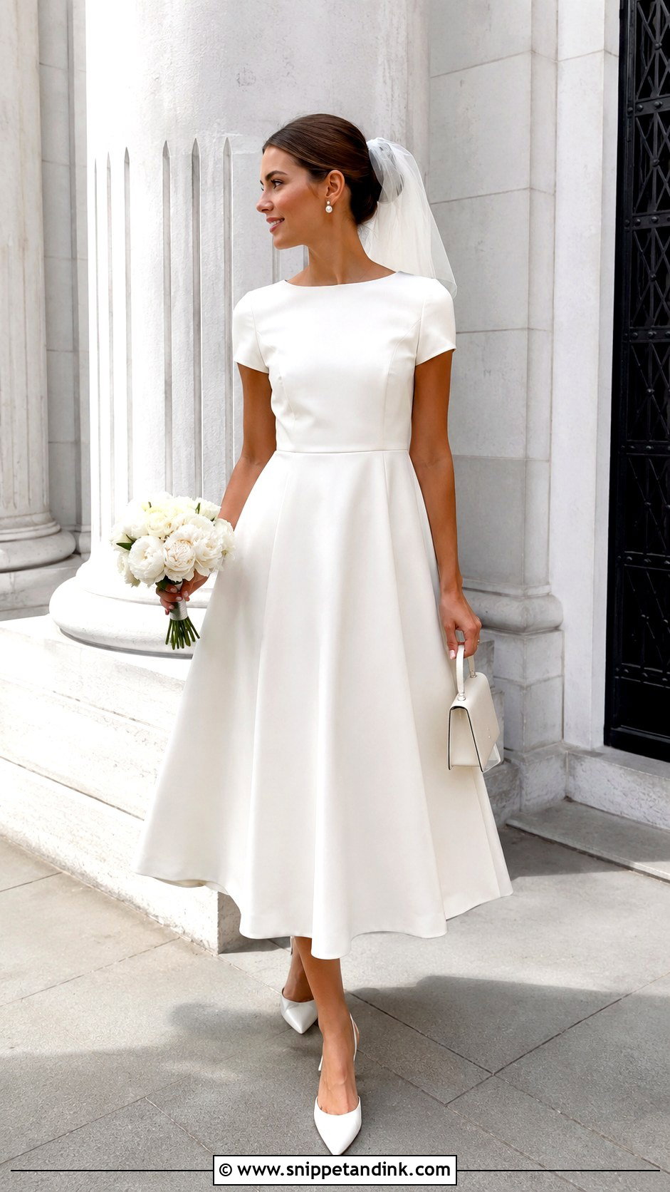 Cap Sleeve Midi Wedding Dress - Snippet and Ink - 20 Simple Elegant Wedding Dress Classy Chic Ideas