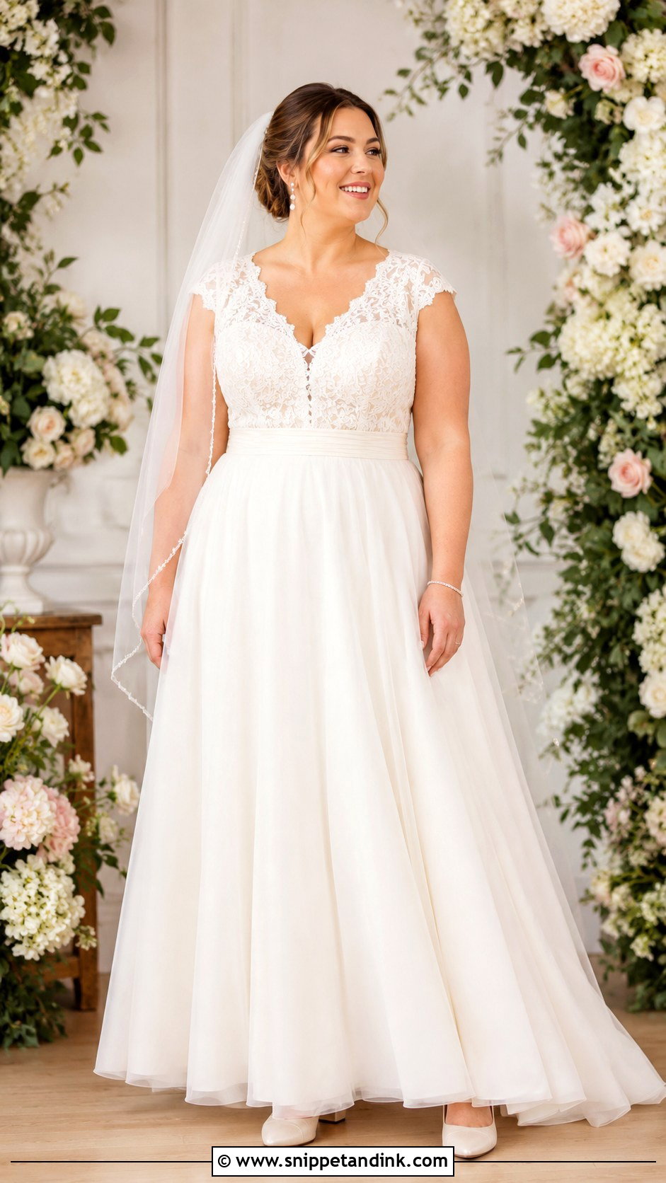 Cap Sleeve Midsize Wedding Dress - Snippet and Ink - 20 Midsize Wedding Dresses