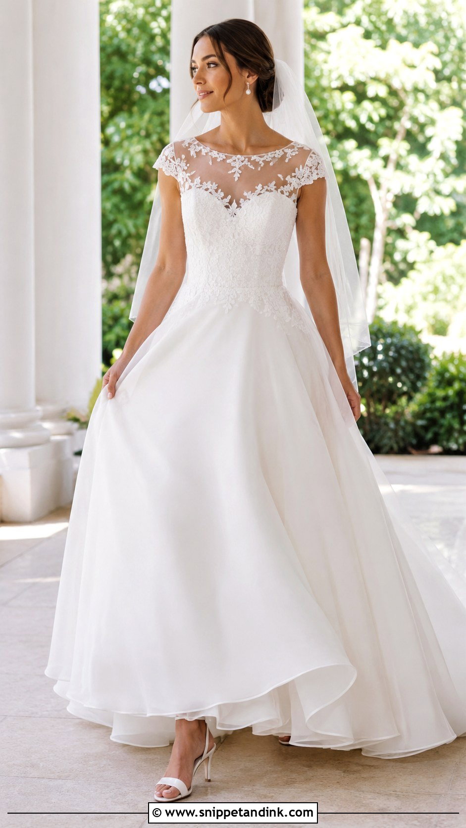 Cap Sleeve Princess Wedding Dress - Snippet and Ink - 20 Princess Wedding Dresses with Sleeves