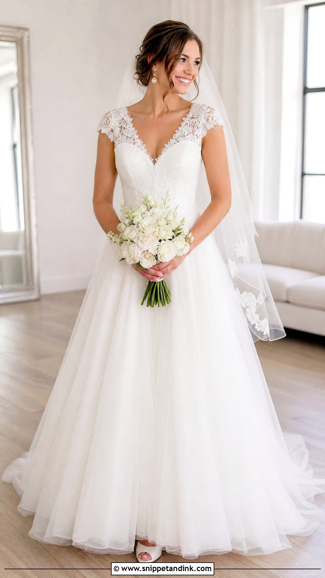 Cap Sleeve Princess Wedding Dress - Snippet and Ink - 20 Princess Elegant Wedding Dresses