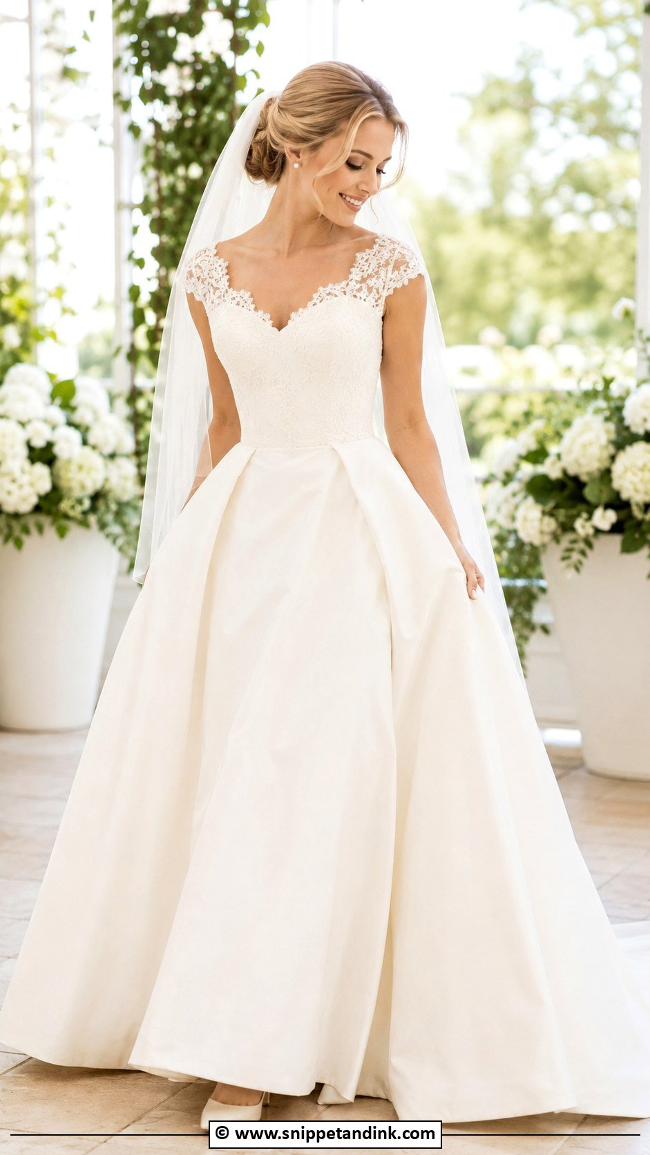 Cap Sleeve Princess Wedding Dress - Snippet and Ink - 35 Princess Wedding Dresses
