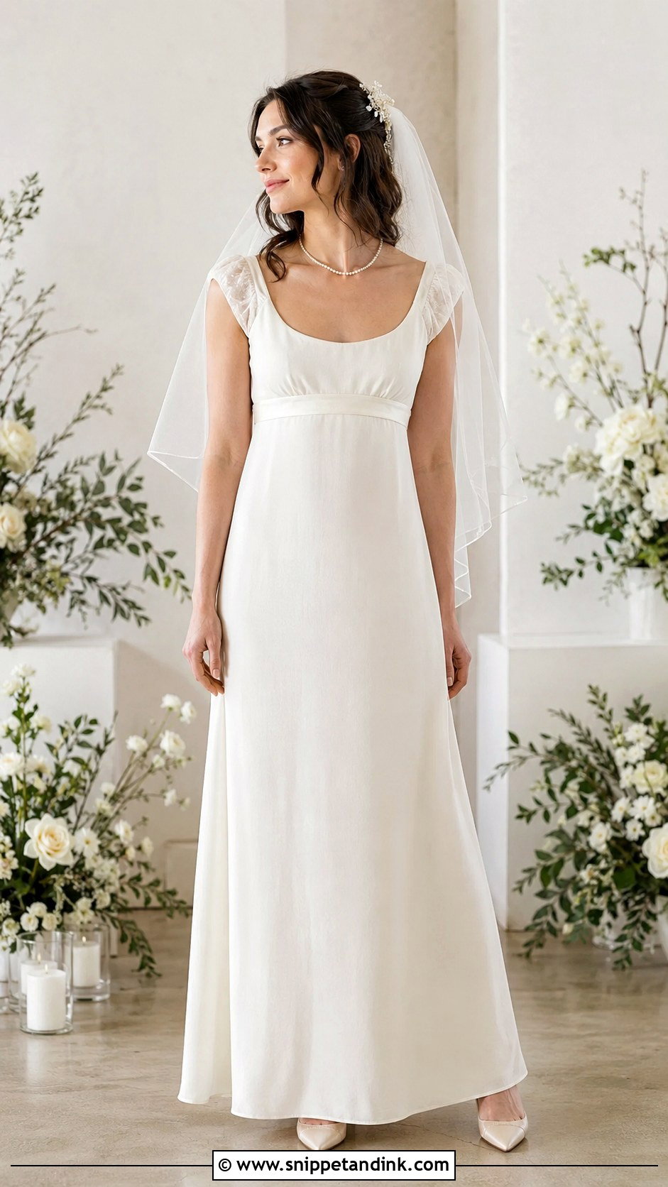 Cap Sleeve Regency Era Wedding Dress - Snippet and Ink - 20 Regency Era Wedding Dress Ideas