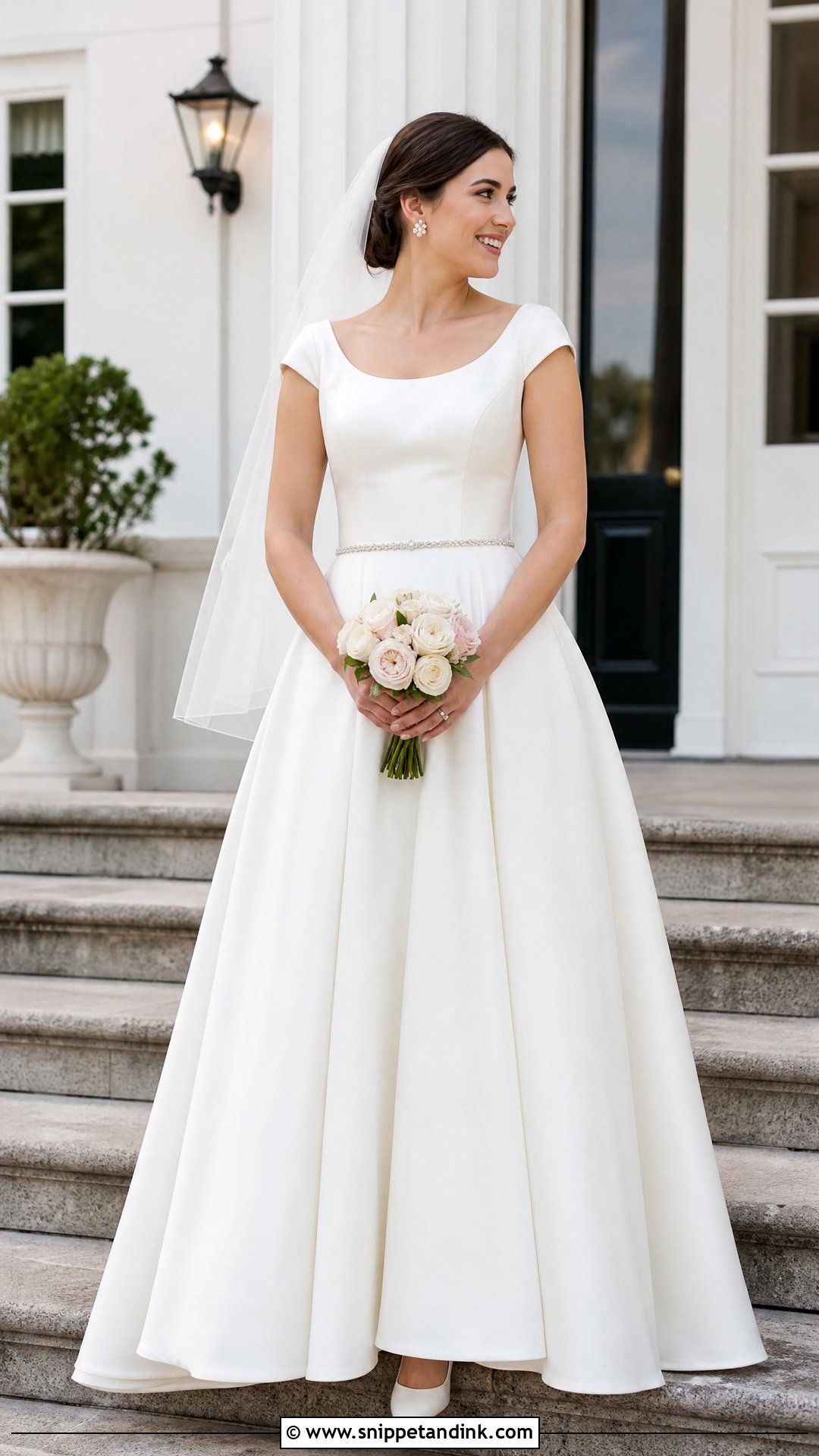Cap Sleeve Satin Ballgown Wedding Dress - Snippet and Ink - 25 Satin Ballgown Wedding Dress Ideas
