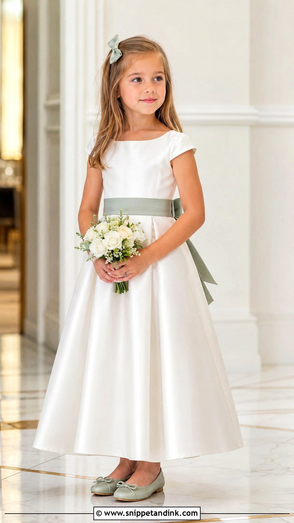 Cap Sleeve Satin Kids Wedding Gown - Snippet and Ink - 20 Kids Gown Design Wedding Dresses