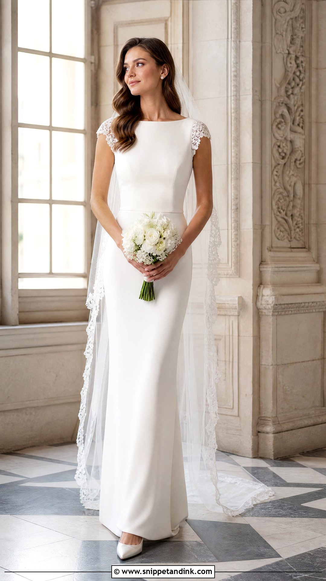 Cap Sleeve Sheath Wedding Dress - Snippet and Ink - 20 Simple Sheath Wedding Dress Ideas