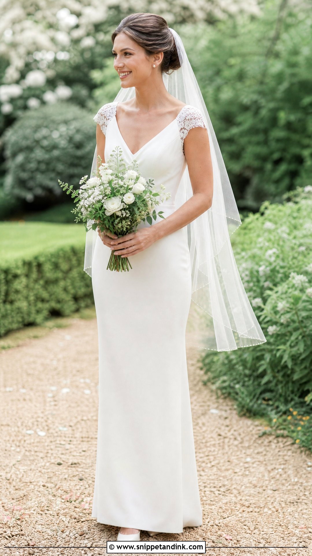Cap Sleeve Sheath Wedding Dress - Snippet and Ink - 20 Sheath Wedding Dress with Sleeves