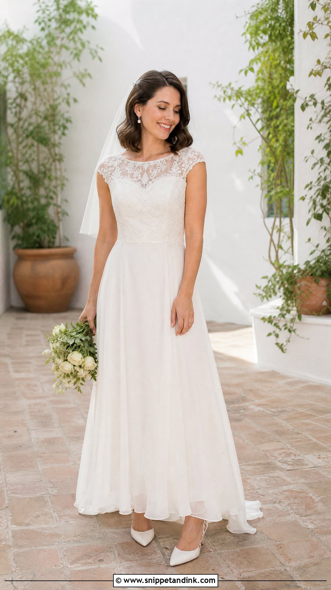 Cap Sleeve Spanish Wedding Dress - Snippet and Ink - 20 Spanish Wedding Dress Spain Ideas