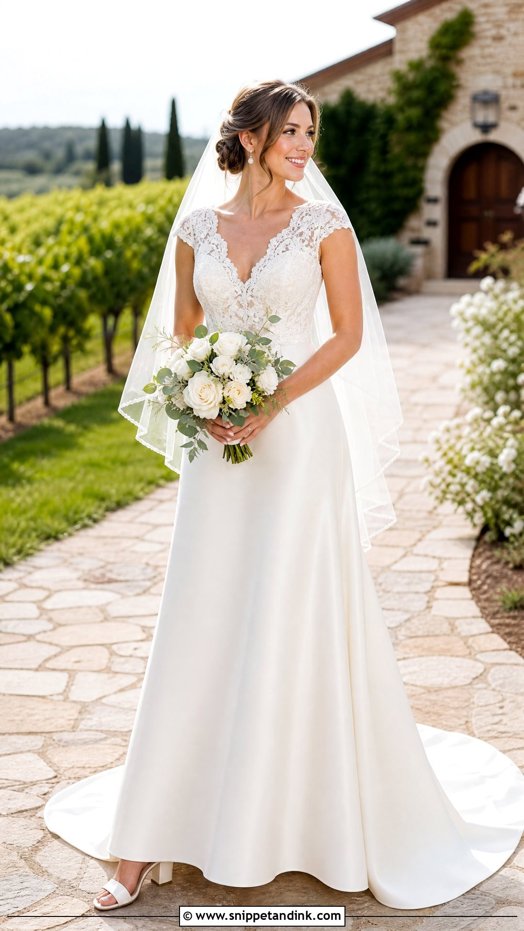Cap Sleeve Vineyard Wedding Dress - Snippet and Ink - 20 Vineyard Wedding Dress Ideas