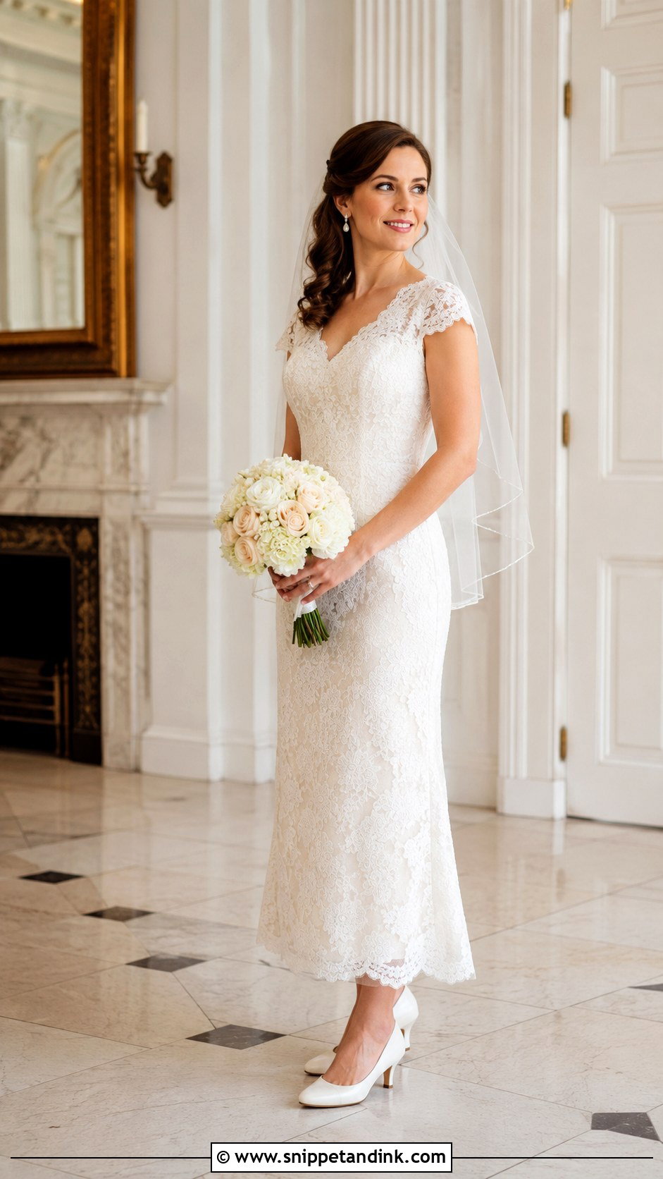 Cap Sleeve Vintage Wedding Dress - Snippet and Ink - 20 Slim Fit Wedding Dresses