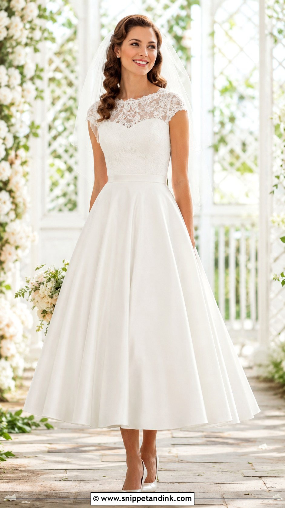 Cap Sleeve Vintage Wedding Dress - Snippet and Ink - 30 Old Hollywood Wedding Dress Ideas