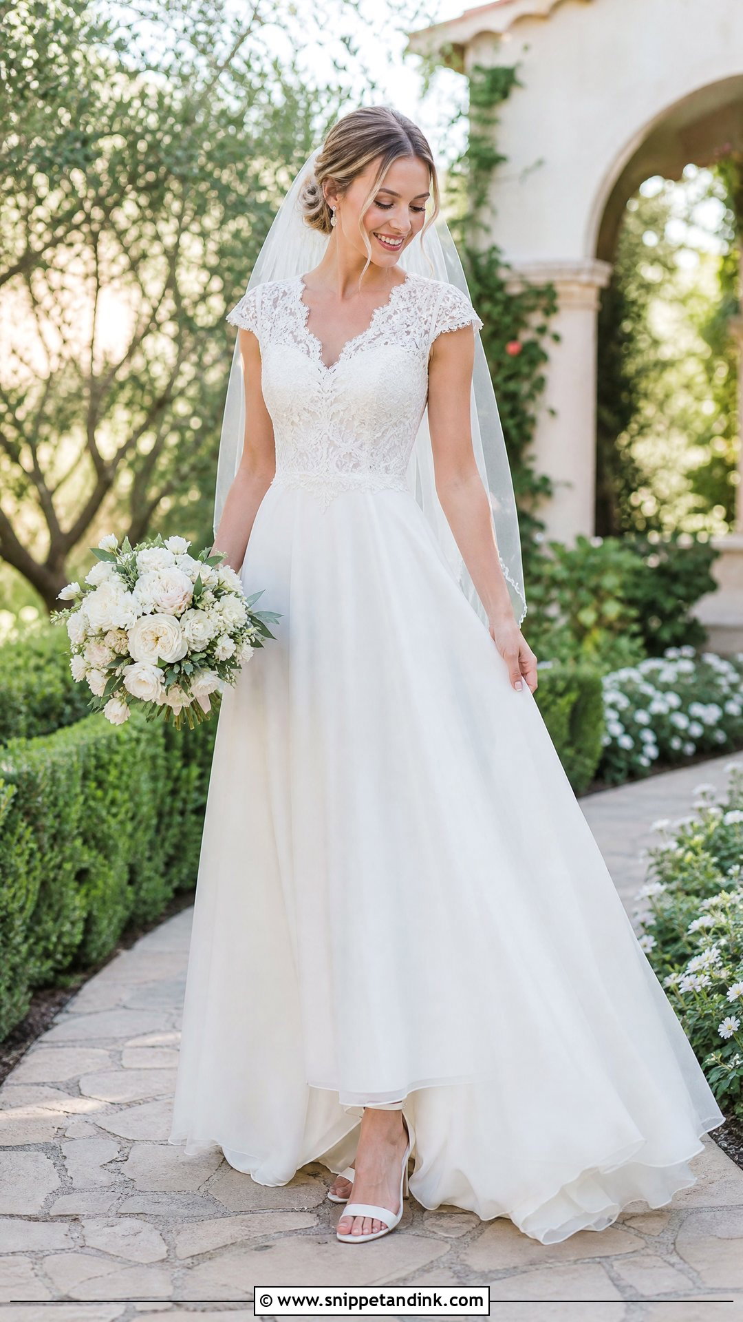 Cap Sleeve Wedding Dress - Snippet and Ink - 25 Modern Wedding Dresses