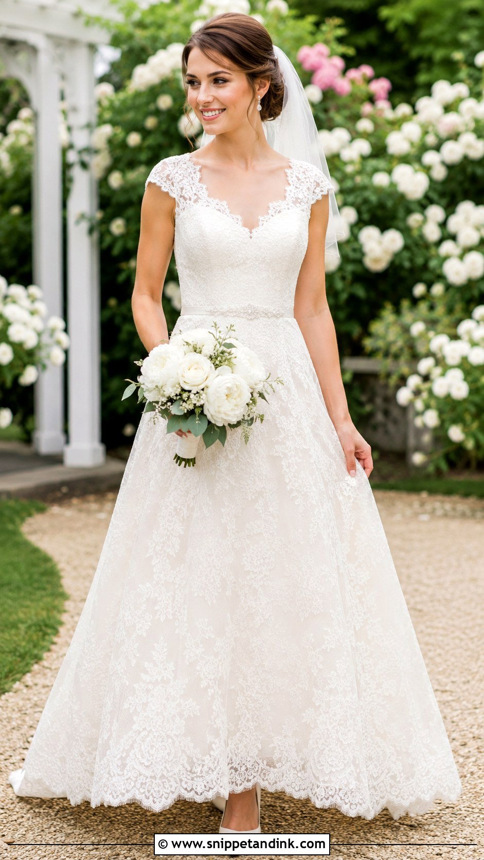 Cap Sleeve Wedding Dress - Snippet and Ink - 30 Vintage Inspired Wedding Dresses