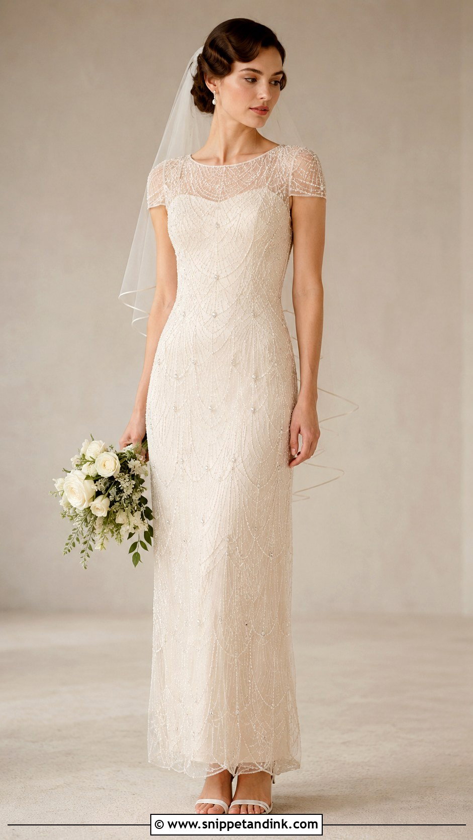 Cap Sleeve Wedding Dress - Snippet and Ink - 25 20s Wedding Dress Ideas