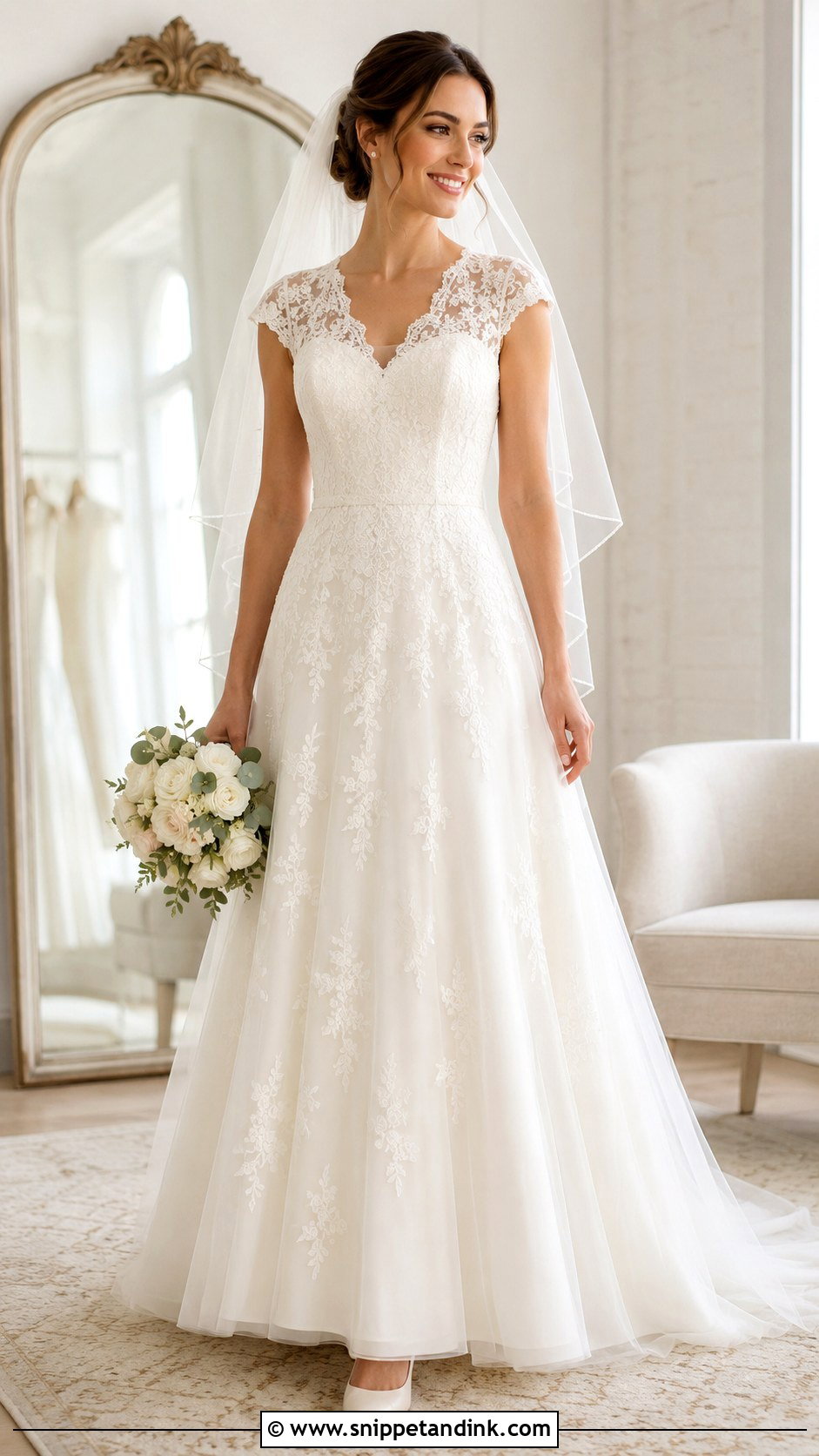 Cap Sleeve Wedding Dress - Snippet and Ink - 25 Classic Elegant Wedding Dress Ideas